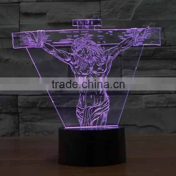 Jesus Christmas Light 3D Illusion Acrylic LED Night Light photo-5