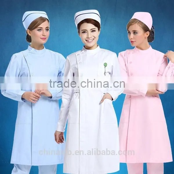 Men Blue Cotton Medical Work Uniform / Nurse Staff Scrub Suit Design / Navy White Uniform photo-6