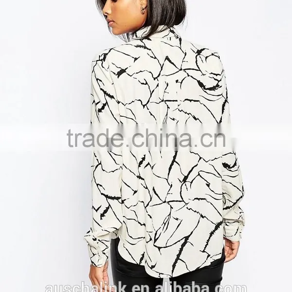 2016 High Quality Decent Long Sleeve Print Shirt Wholesale OEM Service photo-2