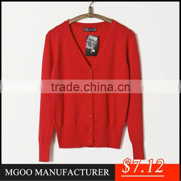 MGOO High Quality Cotton New Brand Mini Sweaters Long Sleeves Slim Fitting Women Cardigan Classic Style photo-3