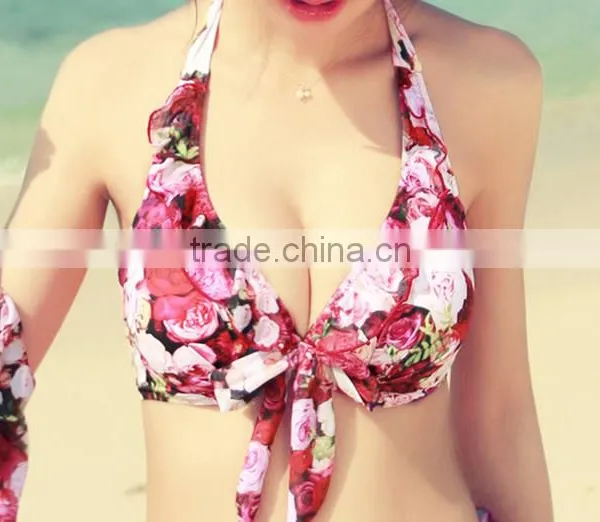Swimsuit Female Three-piece Supporting Them Bikini Sexy Small Breasts Steel Belly Show Thin the New 2016 photo-4