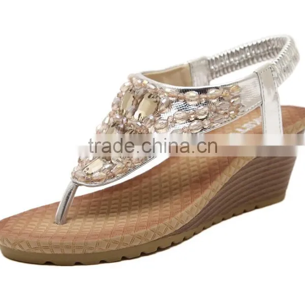 Zm50123b Europe Wedge Heel Sandals Shoes Women Wholesale Lady Fip-flops photo-4