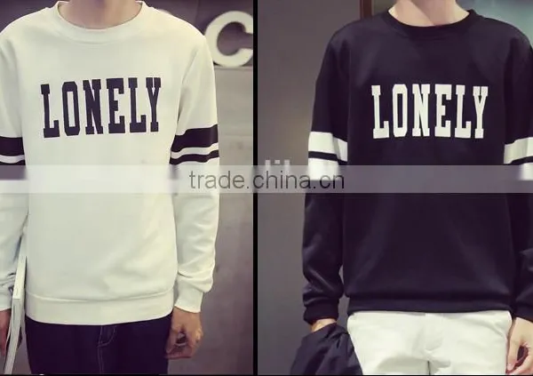 Cheap Printed Round Neck Long Sleeve Oversized Cool Men's Plain Printed Pullover Sweater Hoodie photo-6