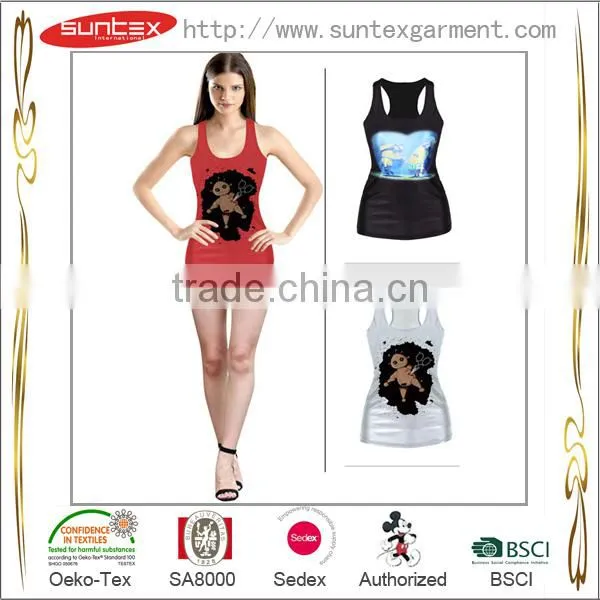 New Arrival Customized Women Tight Print Tank Top photo-2