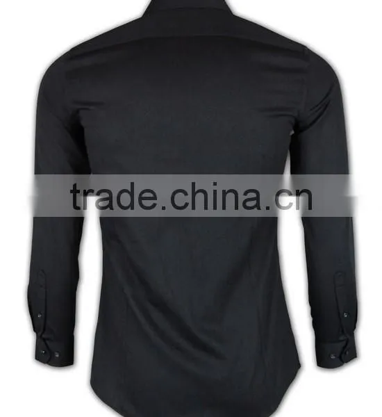 100% Cotton Design China Made Men's Black Ready Made Cotton Shirt photo-3