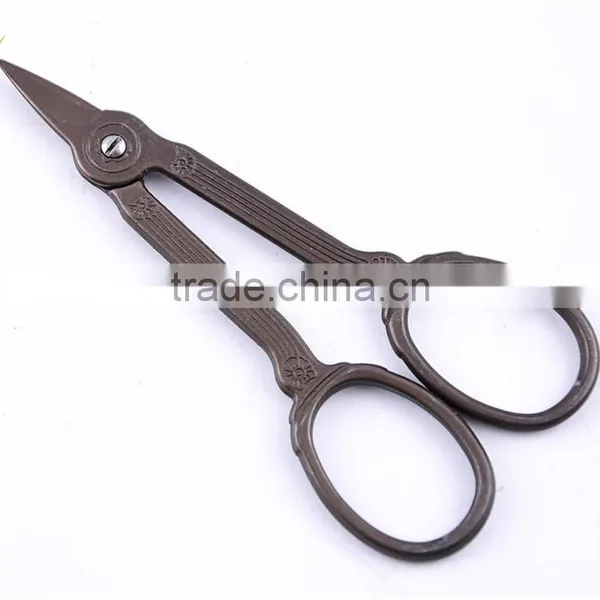 Vintage Sewing Tools Bronze Thread Scissors Fancy Embroidery Scissors photo-6