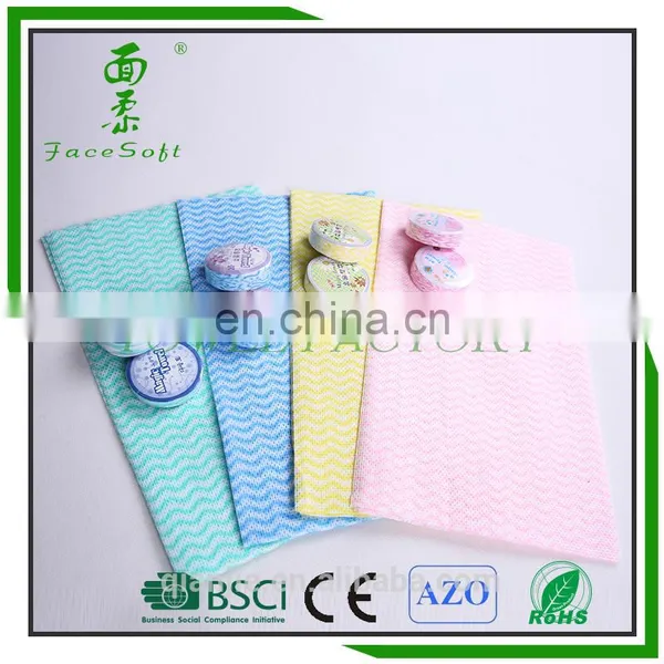 Kitchen Use Wave Printed Spunlace Nonwoven With Multicolor photo-2