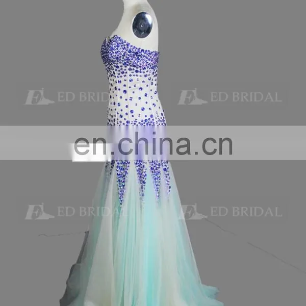 Mermaid Stone Beaded Colorful Real Sample Pictures Full Length Party African Evening Dresses photo-5