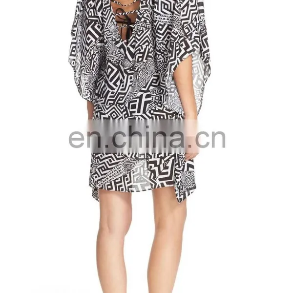 C86 Geo Print Cover-Up Tunic Beach Kaftan 2017 photo-3