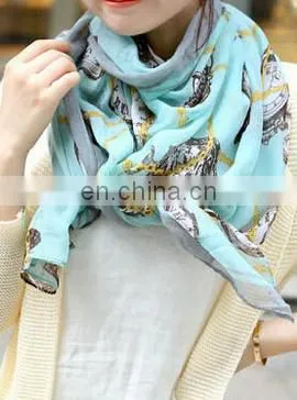 Embellish Infinity Pink Floral Printed Scarf Soft Yarn Muffler Simple Oblong Scarves photo-6