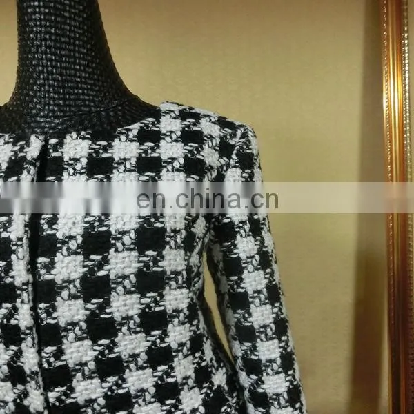 Powersweet Elegant Design 2014 Aate Plaid Knitted Woolen Two Pieces Blouse And Skirt photo-4