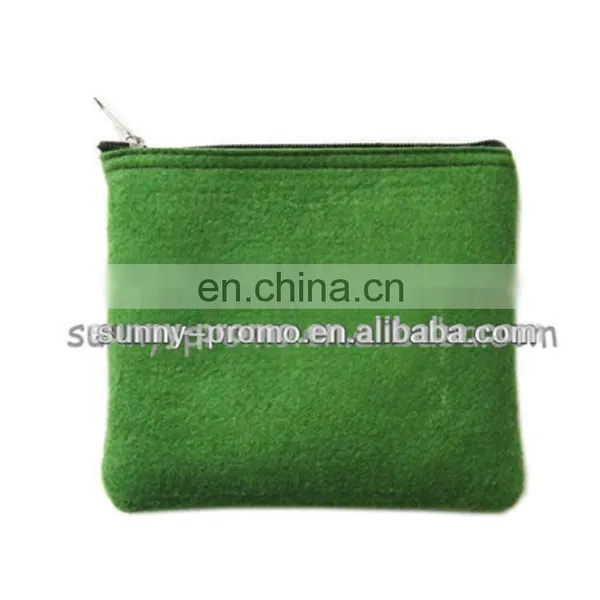 Simple Wool Felt Zipper Coin Purse