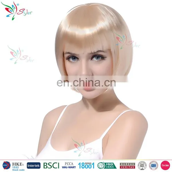 Styler Brand Women Bob Hair Wig Halloween Short Straight Blue Wig photo-3