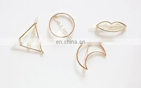 Fashionable Metal Hair Clips With Moon Shape Barrettes for Ladies photo-2