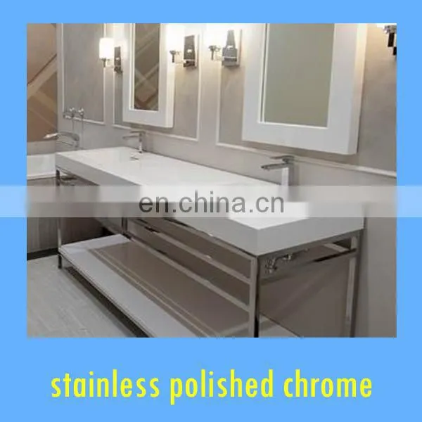 Custom Hotel Bathroom Washstand of Stainless Steel High Shine Chrome photo-2