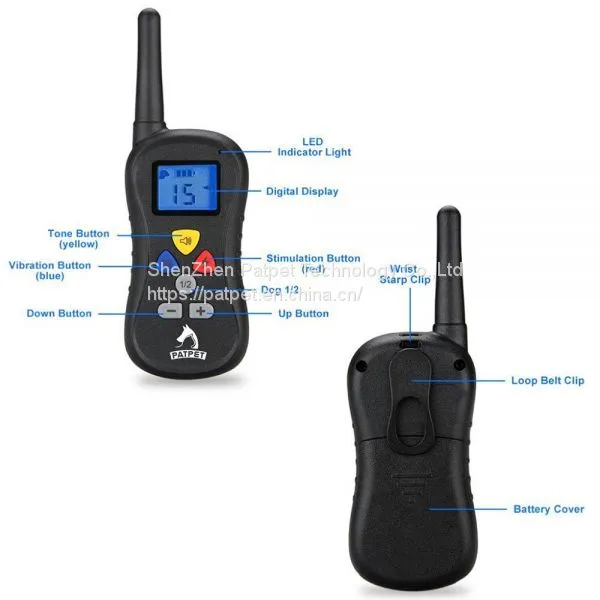 Dog Trainer Patpet Remote Controlled Electric Anti-bark Dog Collar photo-3