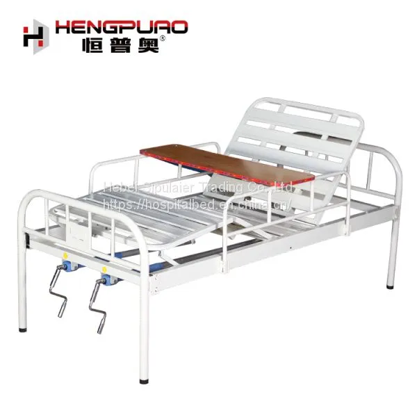 Elder Care Furniture Two-function Manual Full Size Side Rail Hospital Bed photo-4
