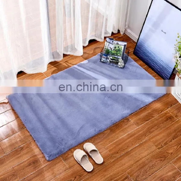 Soft Warm Winter Modern Rabbit Fur Rug photo-4