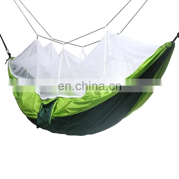 Ultra-Light Portable Camping Hammock With Mosquito Net Large Space Travel Camping Hiking Trip Parachute Hammock photo-2