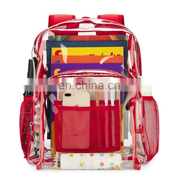 Waterproof Large Black Transparent Clear Backpack,Pvc Summer School Bag For Adult Kids Students/ photo-5