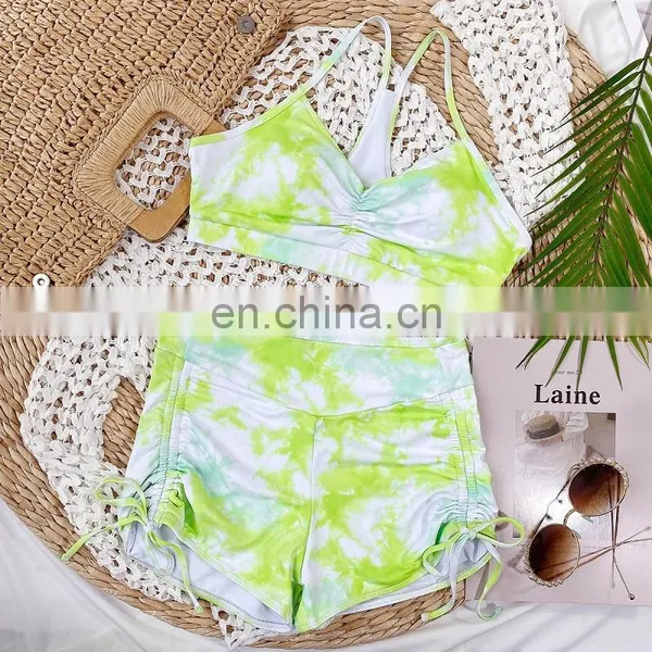 2022 Women Swimwear Push Up Swimsuit Tie Dye Bikini Yoga Set Swimming Suit Bandage Sexy Summer Bathing Suit photo-5