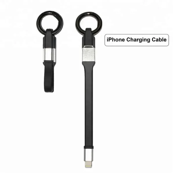 Mini Portable Mfi Certified 8pin Keychain USB Cable Fast Charging 15cm Data Charger for IPhone 7/8/X photo-2