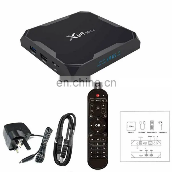 X96 Max+ Amlogic S905X3 X3 4G32G Четырехъядерный ТВ-приставка Android 10 Смарт 4K ТВ-приставка Кабельное ТВ