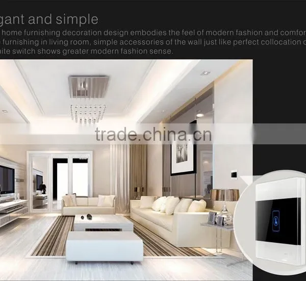 3 Gang Crystal Glass Panel Electronic Touch Smart Home Switch photo-2