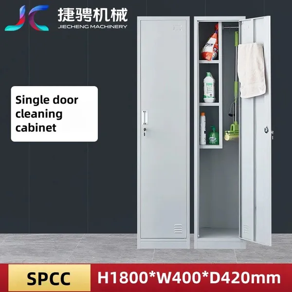 304 Stainless Steel School Shopping Mall Cleaning Tool Storage Cabinet photo-4
