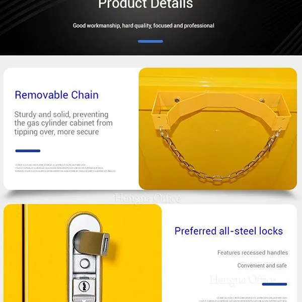 Gas Cylinder Security Enclosure for Vocational School, Safety Storage Cabinet With Flip-down Loading Ramp & Secure Lock for Industrial Training photo-5