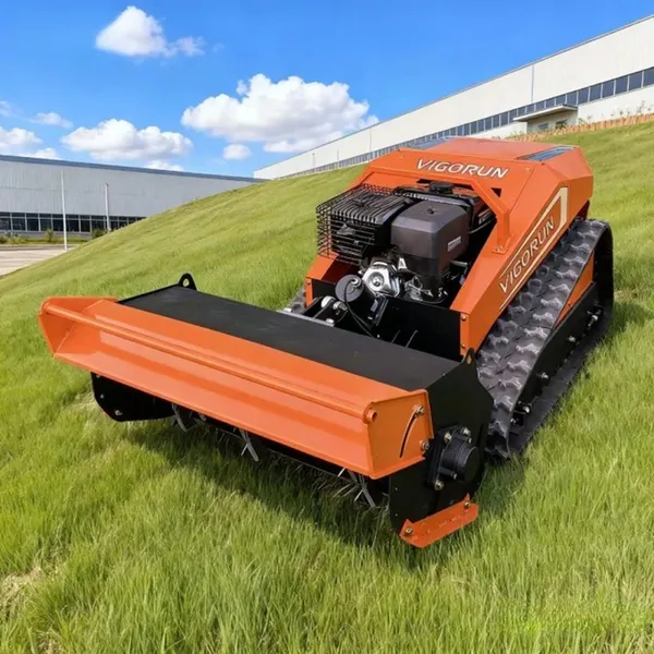 Industrial Grade Automatic Gasoline Electric Hybrid Flail Mower With Track-Mounted Blades for Lawn Grass Disposal-Vigorun Tech