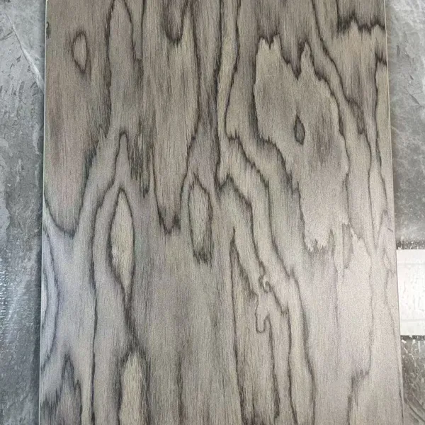 Landscape Art Wood Veneer Panel, Tiger Grain Melamine Faced Decorative Board, Matte Skin‑Feel Surface for Wall Panel & Cabinet Door