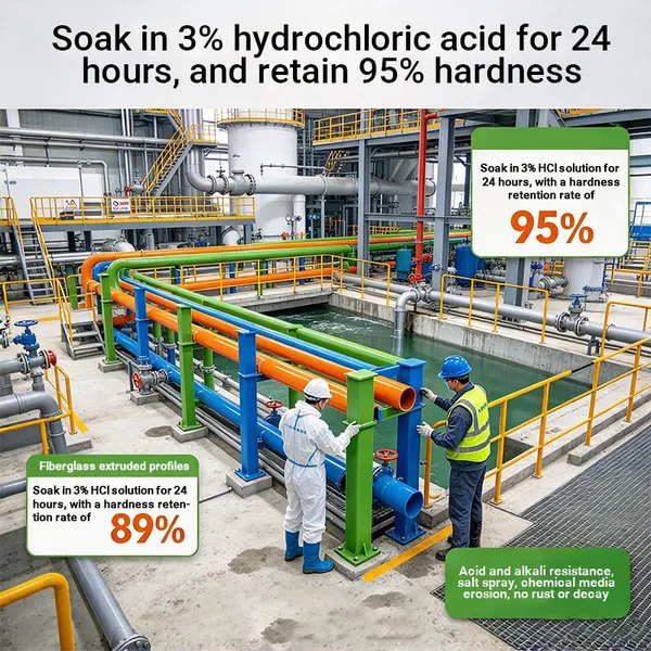 Profilés pultrudés en GRP anticorrosion à l’eau salée, sections en fibre de verre à haute ténacité pour projets marins et offshore.