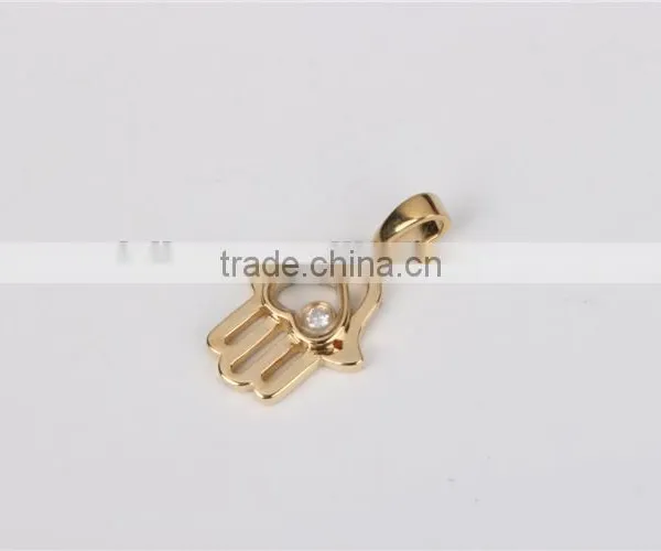 Newest Arrivaling Fashion Palm of Hand Shape Yellow Gold Pendant Necklace photo-3