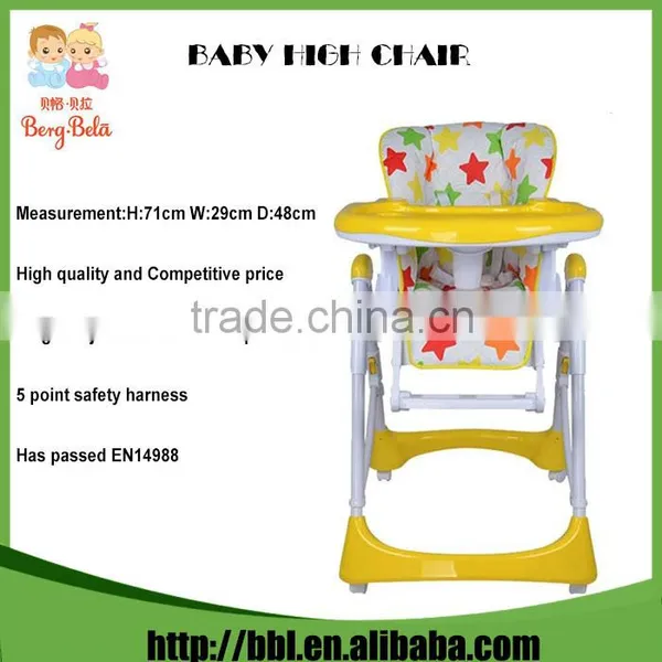 EN14988 Approved Eco-Friendly Foldable All Age Babies Recommended Plastic Feeding High Chair photo-3