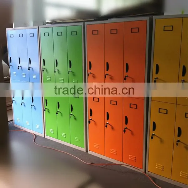 School Student Locker 3 Door Steel Wardrobe Cabinet photo-5