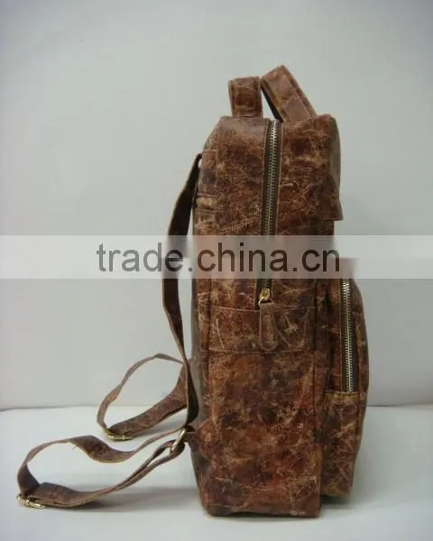 2015 Fashion PU Leather Vintage Men School Bag / Backpack photo-2
