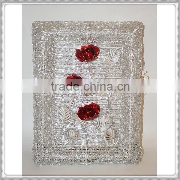 Fancy Table Lamp RGB LED Table Lamp Aluminium Table Lamp Leaves and Rose Flower