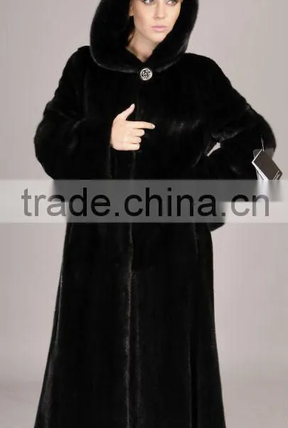 Full Length Black Mink Fur Coat