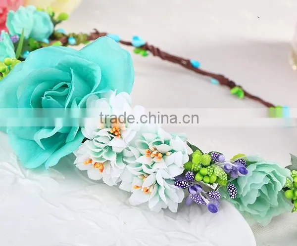 Natural Touch Wholesale Foam Head Wreath for Wedding Bridal Headdress Wedding Flower Artificial Flower Headband Flower