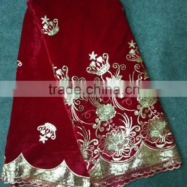 Velvet Lace For Lace Wedding Dressing/African Velvet Lace Fabrics for Wholesale photo-4