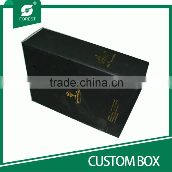 BLACK VARNISHED CARDBOARD CUSTOM BOX FOR PACKING OLIVE OIL photo-4