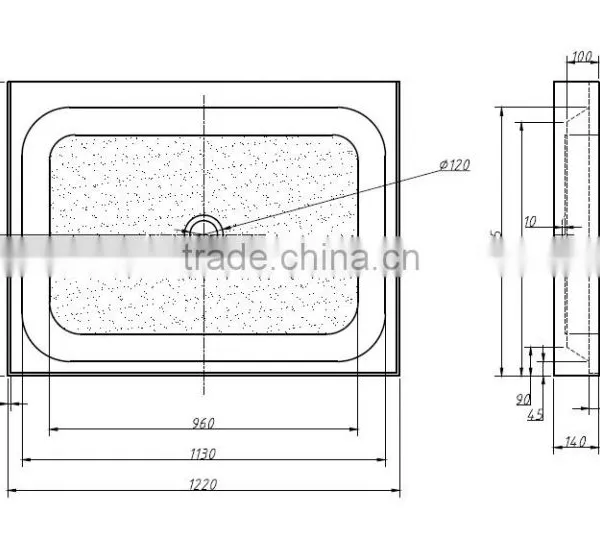 North America and AUS Market UPC/cUPC Certified Cupc Acrylic Base With Tile Flange, Tile Flange, Showers Tray photo-3