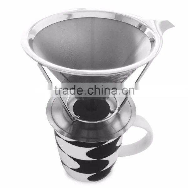 Pour Over Coffee Cone Stainless Steel Coffee Filter Brewer With Pour Over Coffee Stand Coffee Dripper photo-2