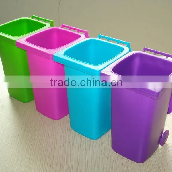 BT05B Colorful Desktop Plastic Mini Trash Can Pen Holder photo-5