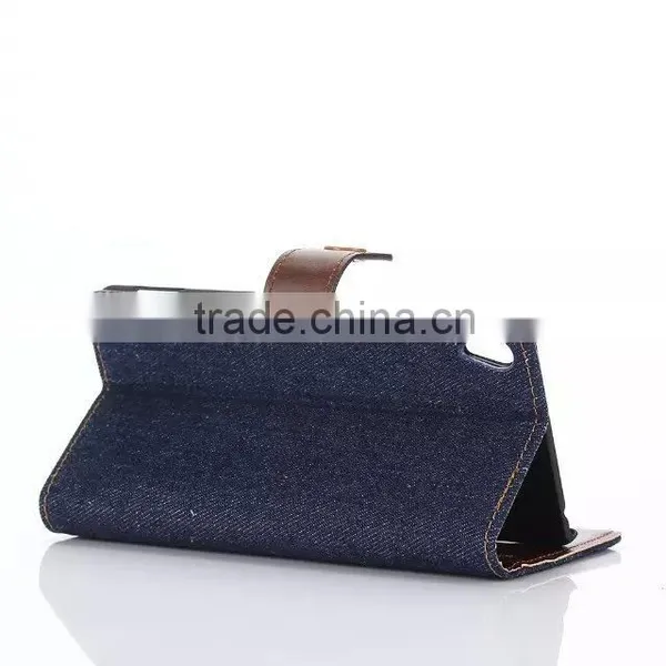 New Product Case for SONY Z4,special Design Case for LG Phone ,demin Style pu Leather Case for SONY Z4 With Wallet photo-4
