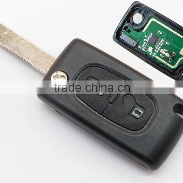 Promotion Citron C4 Remote Key of 2 Button With Transponder Chip ID46 + 433Mhz + Battery Holder CE0536 + 407 Blade