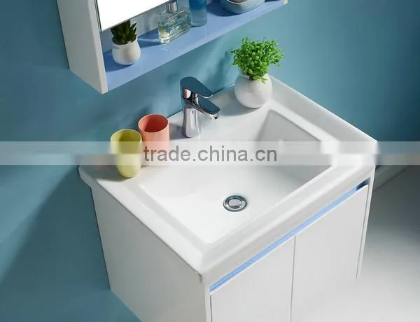 2016 Wall Hung Wash Basin White Oak Wood Bathroom Cabinet No.W006 photo-3