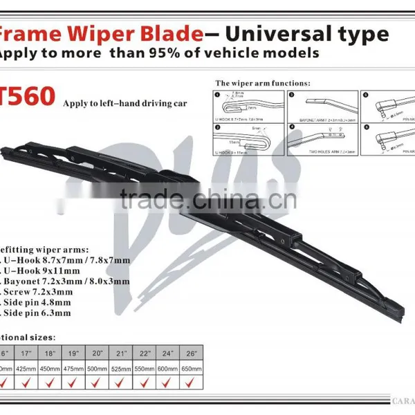 T560 Car Accessories Stainless Steel Frame Wiper Blade photo-2