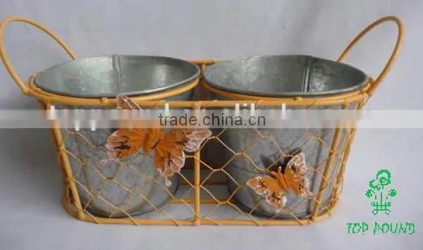 Wire Mesh Basket 2 Zinc Pot Inside photo-3